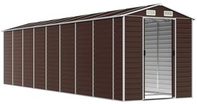 Abrigo de jardim 191x725x198 cm aço galvanizado castanho