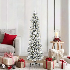 vidaXL Árvore de Natal Artificial com 150 LEDs Verde e branco 150 cm