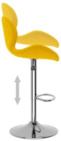 Bancos de bar 2 pcs veludo amarelo mostarda