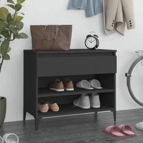 vidaXL Sapateira 70x36x60 cm derivados de madeira preto
