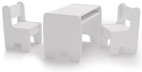 Conjunto de mesa infantil e duas cadeiras infantis - branco