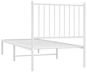 Estrutura de cama com cabeceira 75x190 cm metal branco