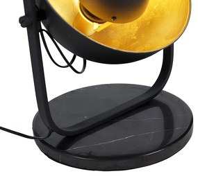 Candeeiro de pé industrial preto com dourado 3-luzes - Magnax