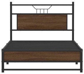 Estrutura de cama sem colchão 107x203 cm carvalho castanho