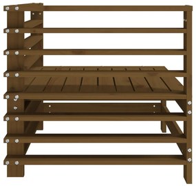 Sofás de canto p/ jardim 2pcs madeira pinho maciça castanho-mel