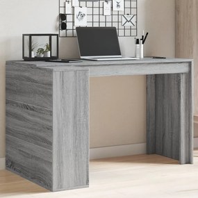 vidaXL Secretária 123,5x73,5x75cm derivados de madeira cinzento sonoma