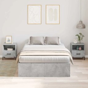 Cama com Armazenamento Cinza Concreto 120x200 cm