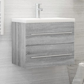vidaXL Móvel p/ lavatório 60x38,5x48 cm derivados madeira cinza sonoma