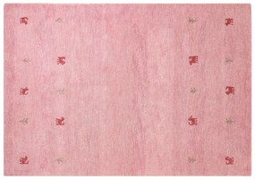 Tapete Gabbeh em lã rosa 160 x 230 cm YULAFI Beliani