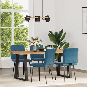 Cadeiras de jantar 4 pcs veludo azul
