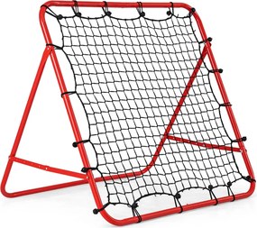 Rede dobrável ajustável para futebol ideal para treinar remates e passes – Equipamento desportivo para balizas de exterior – Vermelha