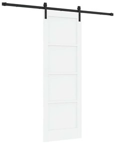 Porta Deslizante vidaXL com Conjunto de Ferragens Branca 73,5x211 cm M