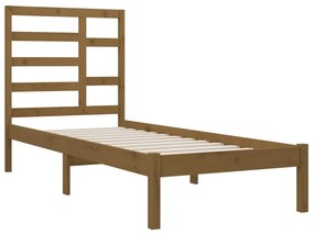 Estrutura de cama 100x200 cm madeira maciça castanho mel