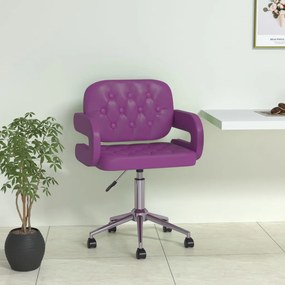 vidaXL Cadeira de jantar giratória couro artificial roxo