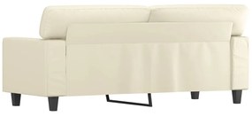 Sofá de 2 lugares 140 cm couro artificial cor creme