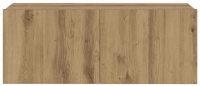 Conjunto de armário TV parede 8 pcs madeira carvalho artisiano