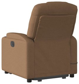 Poltrona reclinável massagens tecido castanho