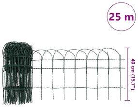 Cerca divisória para jardim em ferro revestido a pó 25x0,4 m