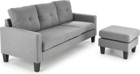 Conjunto de mobiliário com estofo Houston 1825, 48 kg, Cinzento, Tecido, Pernas: Plástico