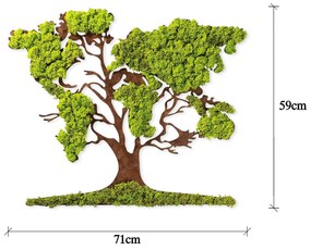 Acessório Decorativo de Parede Tree – Verde/ Castanho – 71 x 1 x 59 cm