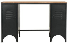 Secretária pedestal duplo madeira abeto maciça aço 120x50x76cm