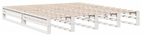 Cama com estante sem colchão 200x200 cm pinho maciço branco