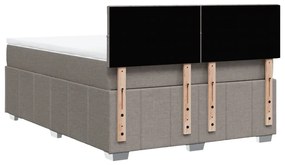Cama com molas/colchão 140x190 cm tecido castanho-acinzentado