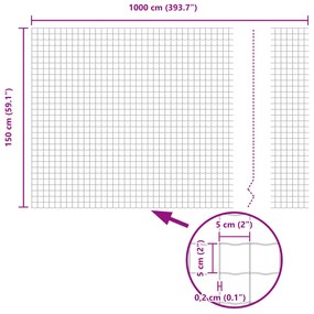 Cerca Euro da com 7 Postes 1,5x10 m de Aço Galvanizado Verde