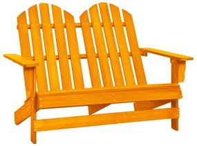vidaXL Cadeira de jardim Adirondack 2 lugares abeto maciço laranja