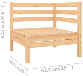 11 pcs conjunto lounge de jardim pinho maciço