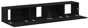 Conjunto de Estante para TV de 2 Peças Preto em Madeira de Engenharia