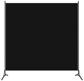vidaXL Divisória com 1 painel 175x180 cm preto
