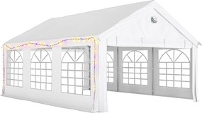Tenda para Festas 4x6 m Tenda de Jardim com Paredes Removíveis, 2 Portas e Janelas UPF30+ para Casamentos e Camping Branco