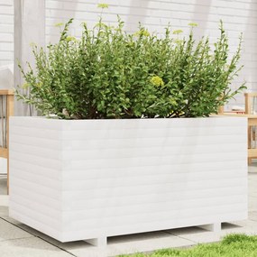 vidaXL Vaso/floreira de jardim 90x60x49,5 cm pinho maciço branco