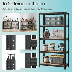 Estante para cargas pesadas 40 x 90 x 180 cm preto