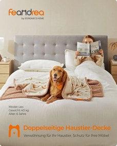 Manta para cães de grande e extragrande porte 203 x 152 cm (C x L) bege