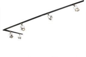 Calha monofásica inteligente preta com aço incl. 5 WiFi GU10 - Iconic Suplux