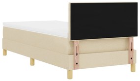 Cama Box Spring com Colchão Creme 90x190 cm Tecido