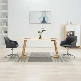 vidaXL Cadeiras de jantar giratórias 2 pcs tecido cinzento-escuro