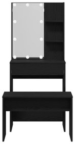 Conjunto de Mesa de Maquilhagem vidaXL com LED de Madeira de Engenhari