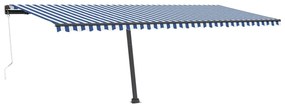 Toldo automático independente 600x300 cm azul e branco