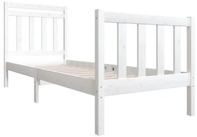 Estrutura cama pequena solteiro 75x190 cm madeira maciça branco