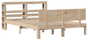 Estrutura de cama com cabeceira 120x200 cm pinho maciço