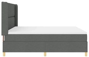 Cama Box Spring vidaXL com Colchão e LED Cinza Escuro 180x200 cm em Te