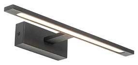 Candeeiro de parede moderno preto 41,5 cm com LED IP44 - Jerre