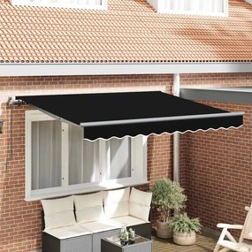 vidaXL Toldo Retrátil Manual Preto e Anthracite 3 x 2 m
