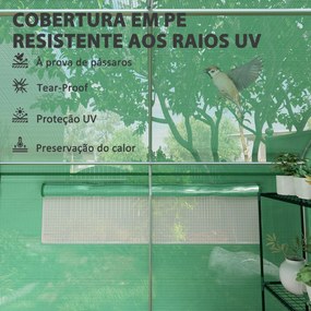 Estufa tipo Túnel 6x3x2 m Estufa de Exterior com 4 Janelas de Malha Co