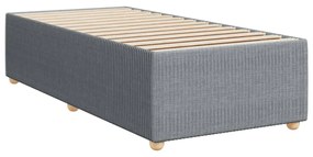 Estrutura de cama sem colchão 90x190 cm tecido cinzento-claro