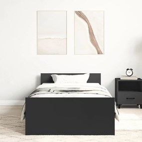Estrutura de cama 90x200 cm derivados de madeira preto