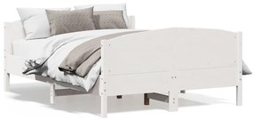 Estrutura cama c/ cabeceira 120x190 cm pinho maciço branco